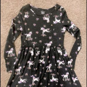 Jumping Bean Black Unicorn Print Casual Dress